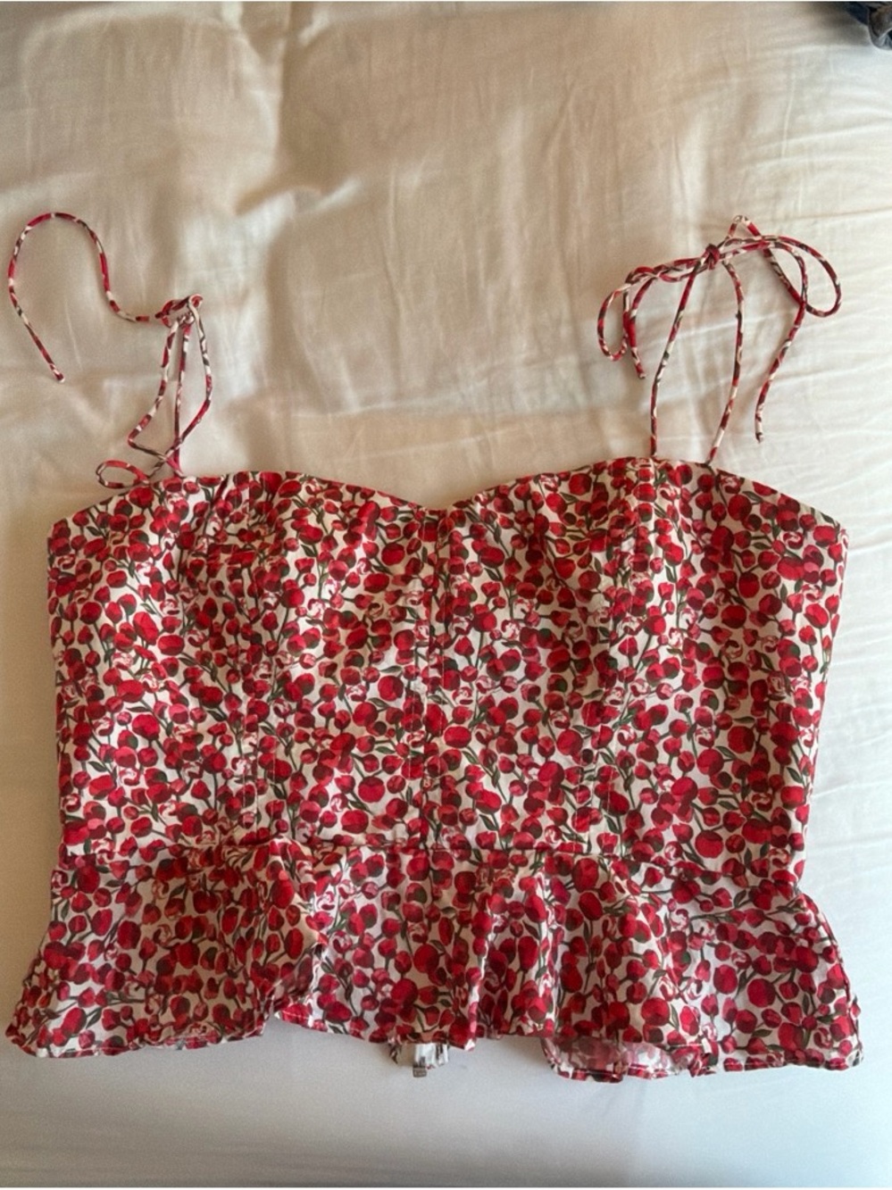 J Crew Tie-Strap Peplum Top